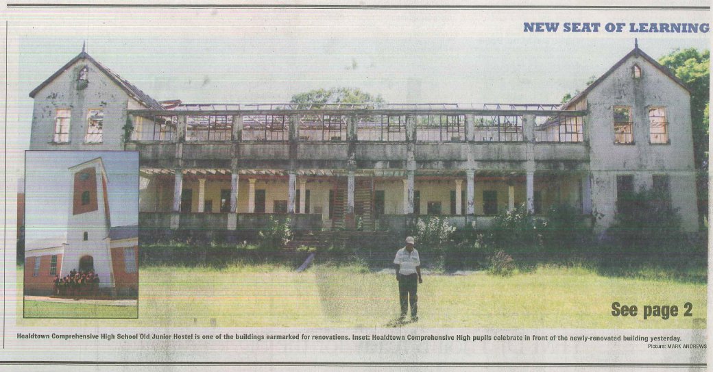 Click the image for a view of: Picture  of Healdtown School in news article